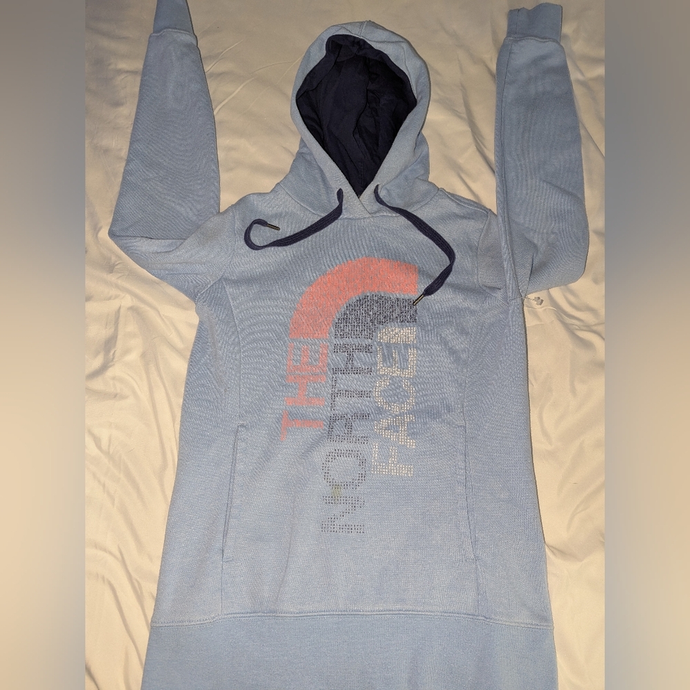 Women's Small The‎ North Face Printed Light Blue Sweatshirt